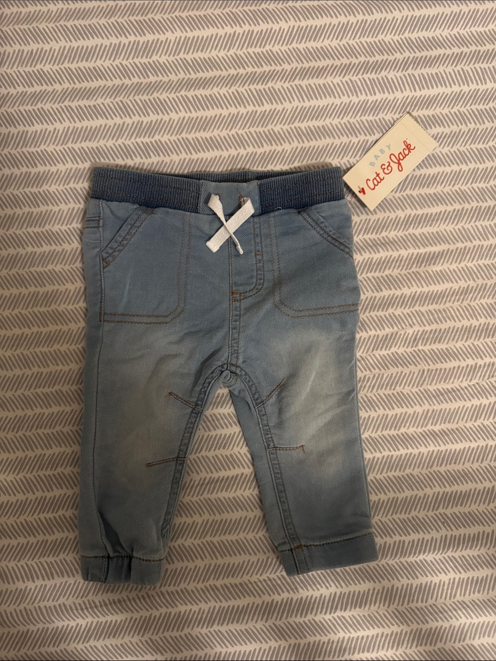 Cat & Jack Light Blue Baby Jogger Pants with Drawstring